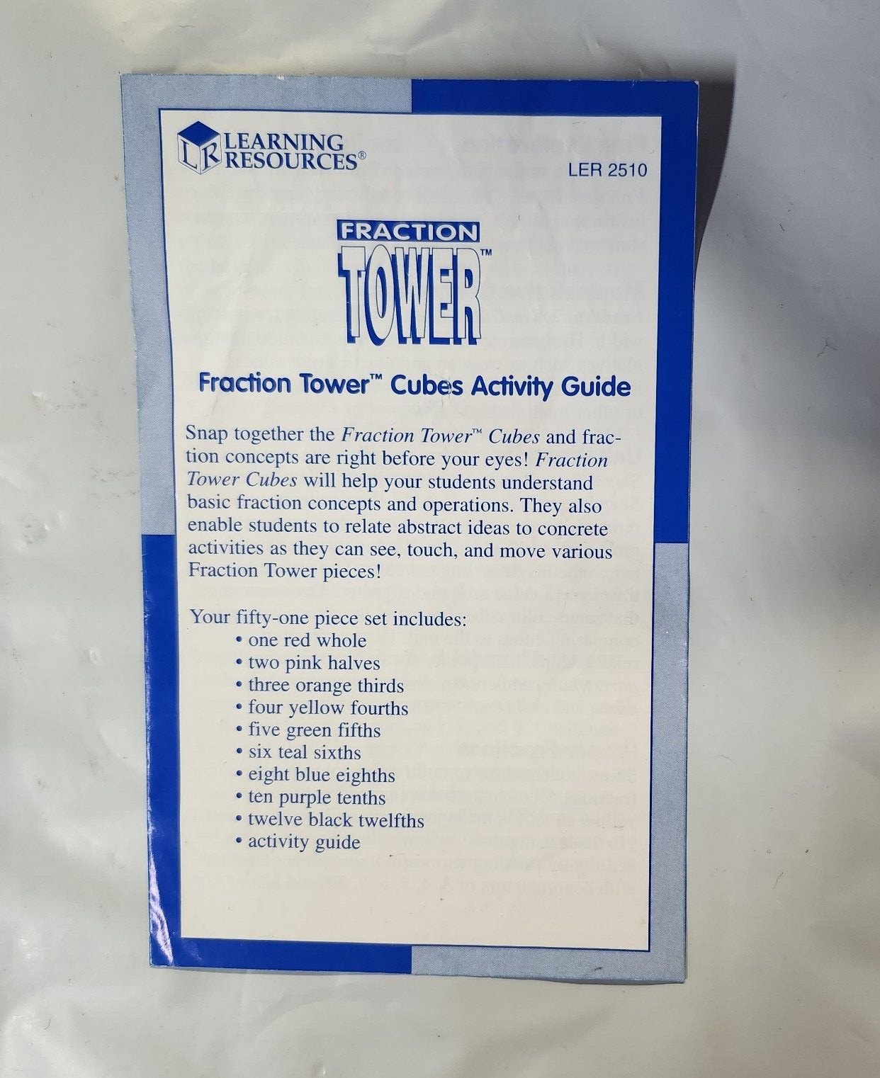 Learning Resources Set/51 Decimal Tower Cubes (LER 2511) + Activity Guide VG