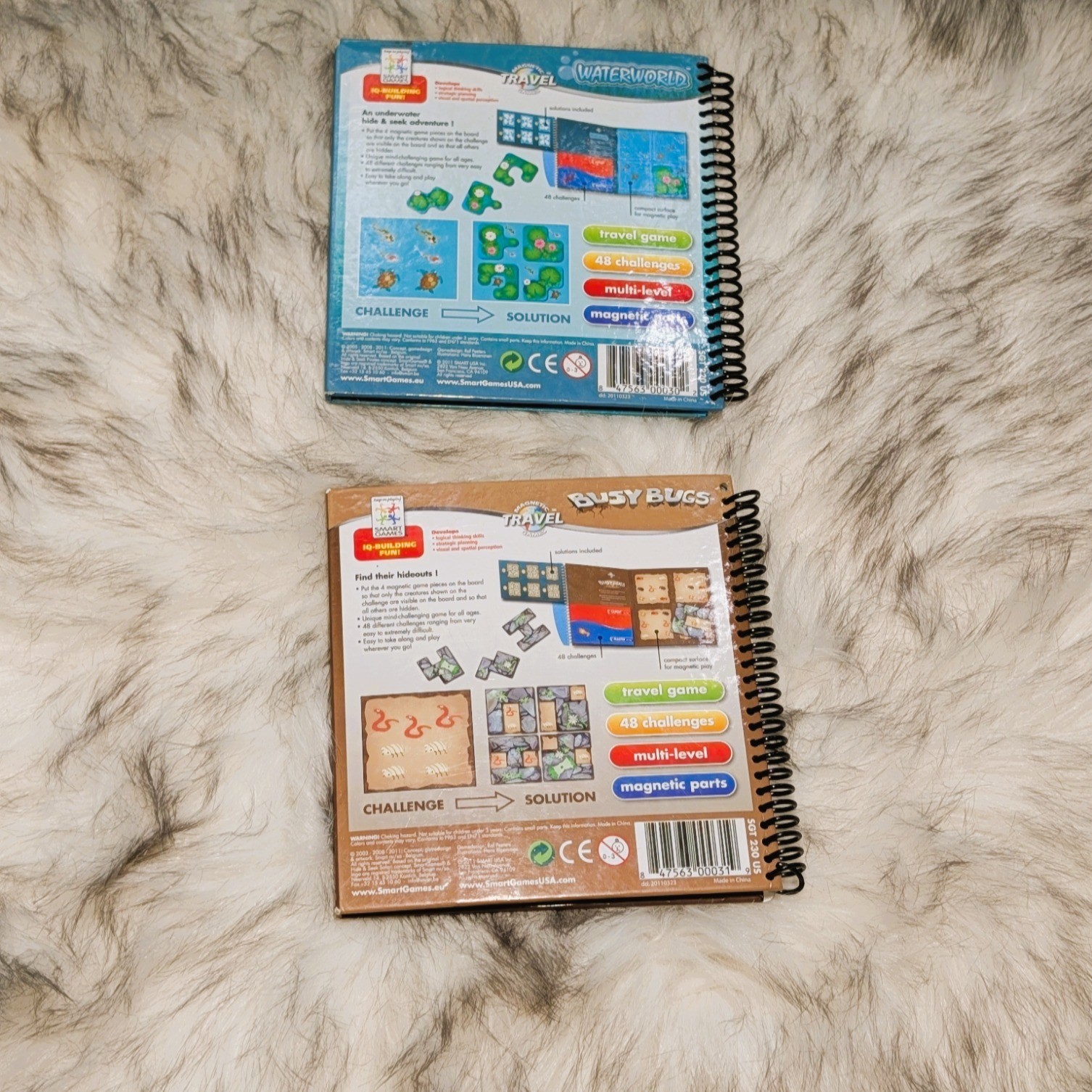 SmartGames Magnetic Travel Games Waterworld & Busy Bugs Logic Puzzles