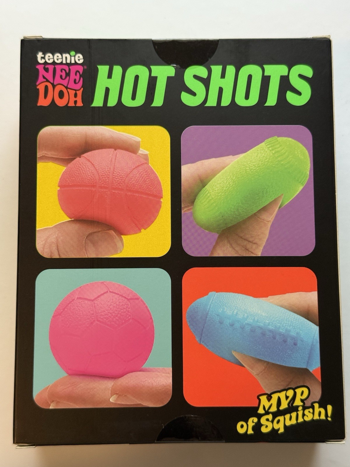 Brand New Teenie NeeDoh Hot Shots Assorted Ball Squish Toys 4 Pieces