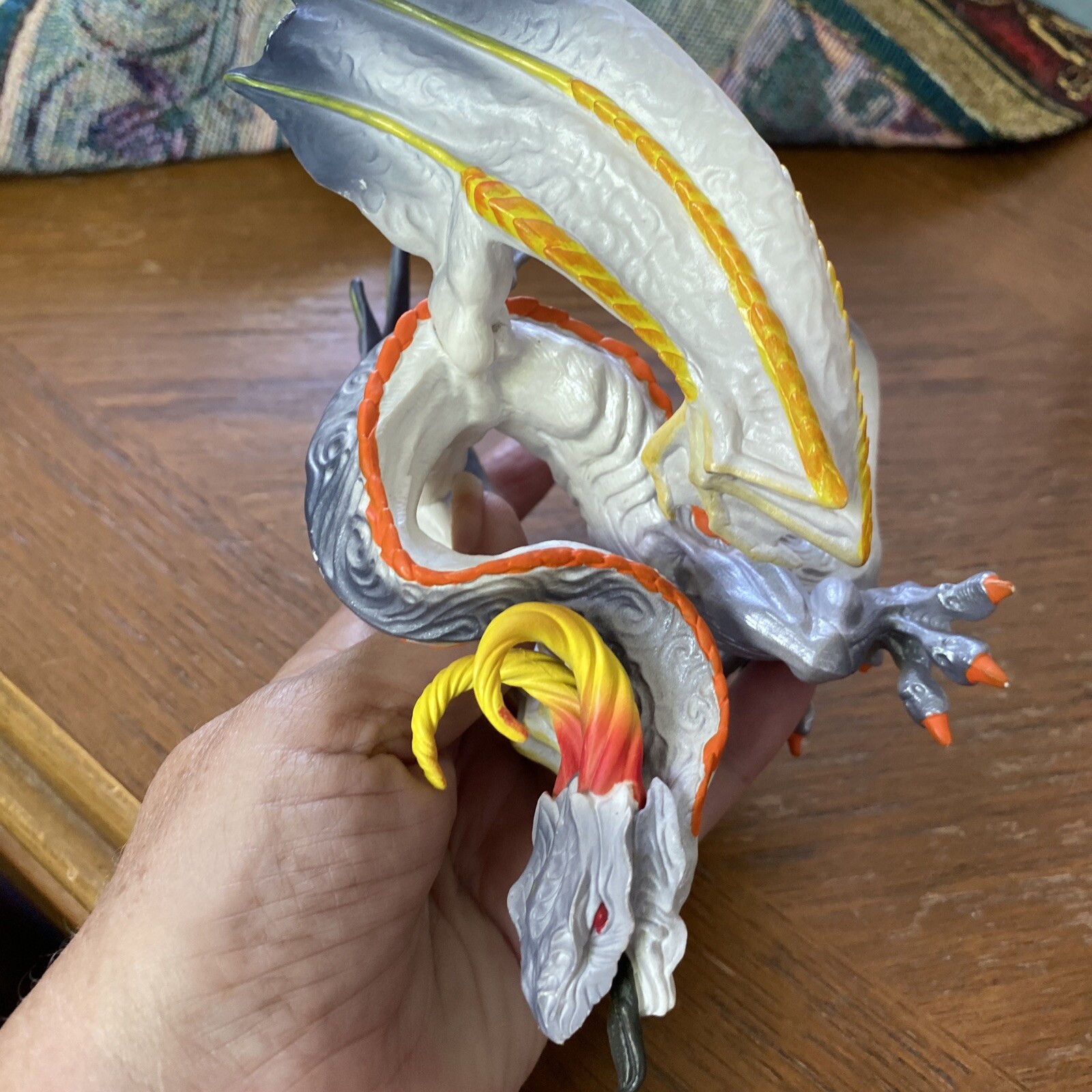 2017 Safari Ltd Smoke Dragon Figure Toy Gray Orange Fantasy Dungeon Dragons