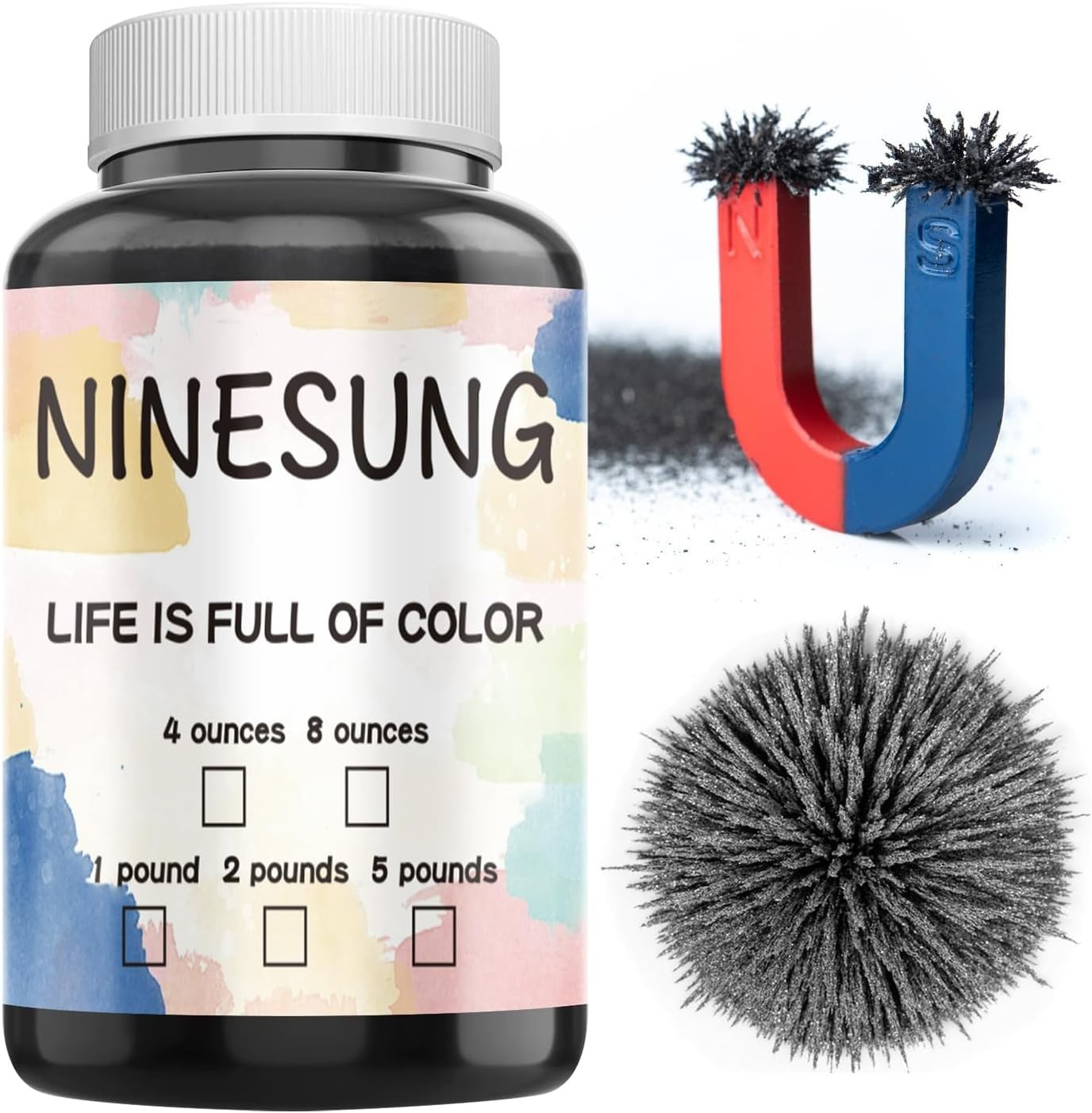 Iron Filings 8oz Powder for Magnet Science Education Experiments Magnetic Fields