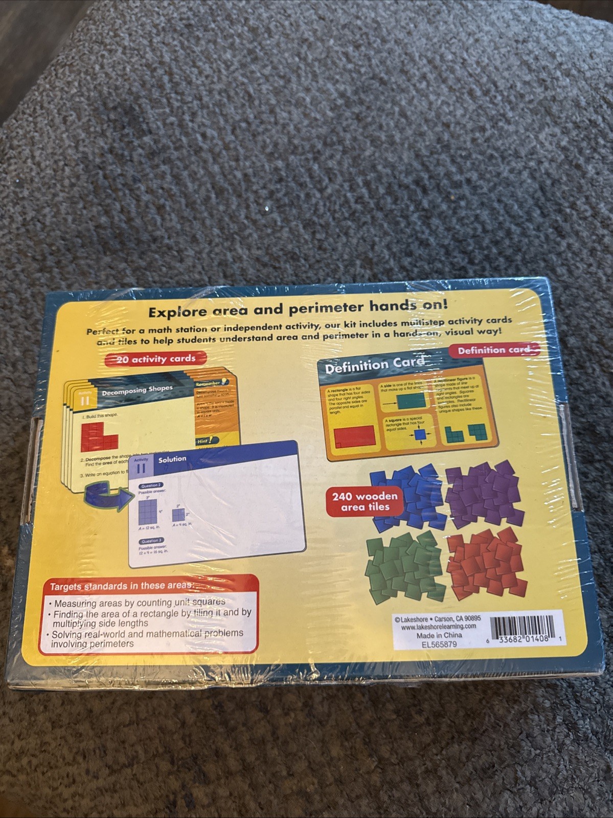 Build And Learn Area And Perimeter Kit Math & Geometry Lakeshore Grades 3-4 NEW