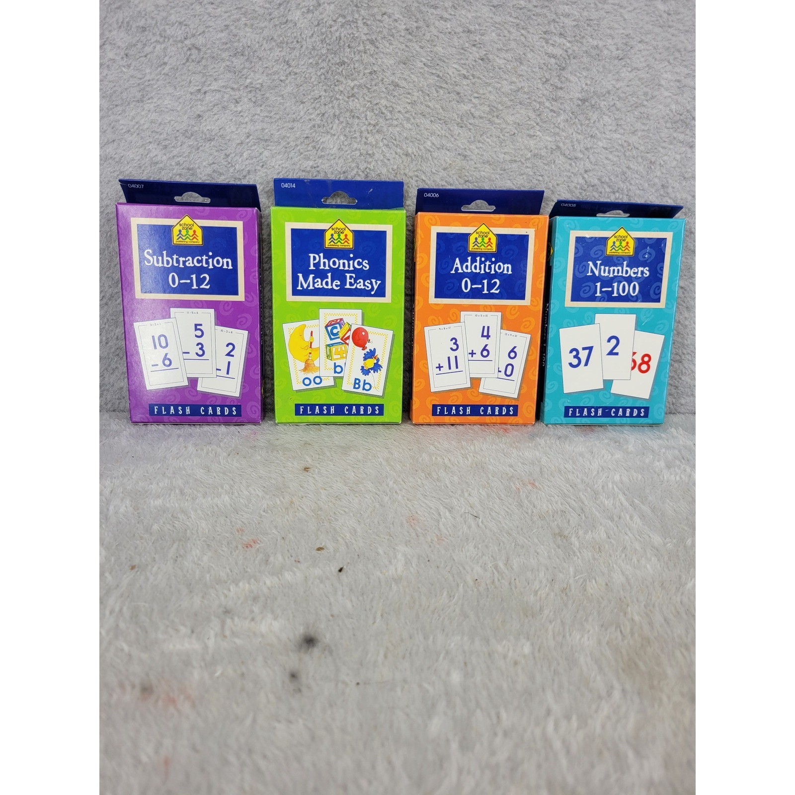 School Zone Flash Cards Math Phonics Numbers Subtraction Addition Learning Set