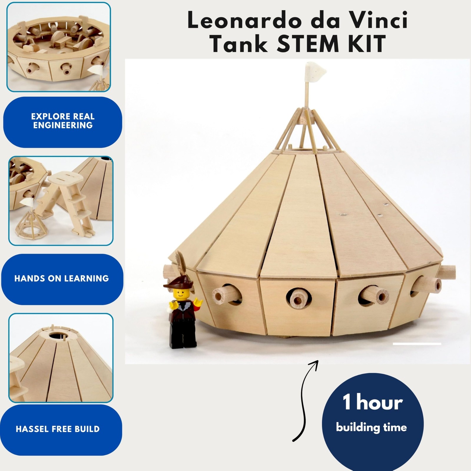 STEM Kit – Leonardo da Vinci Tank | Build It Yourself Wooden Model | Educatio…
