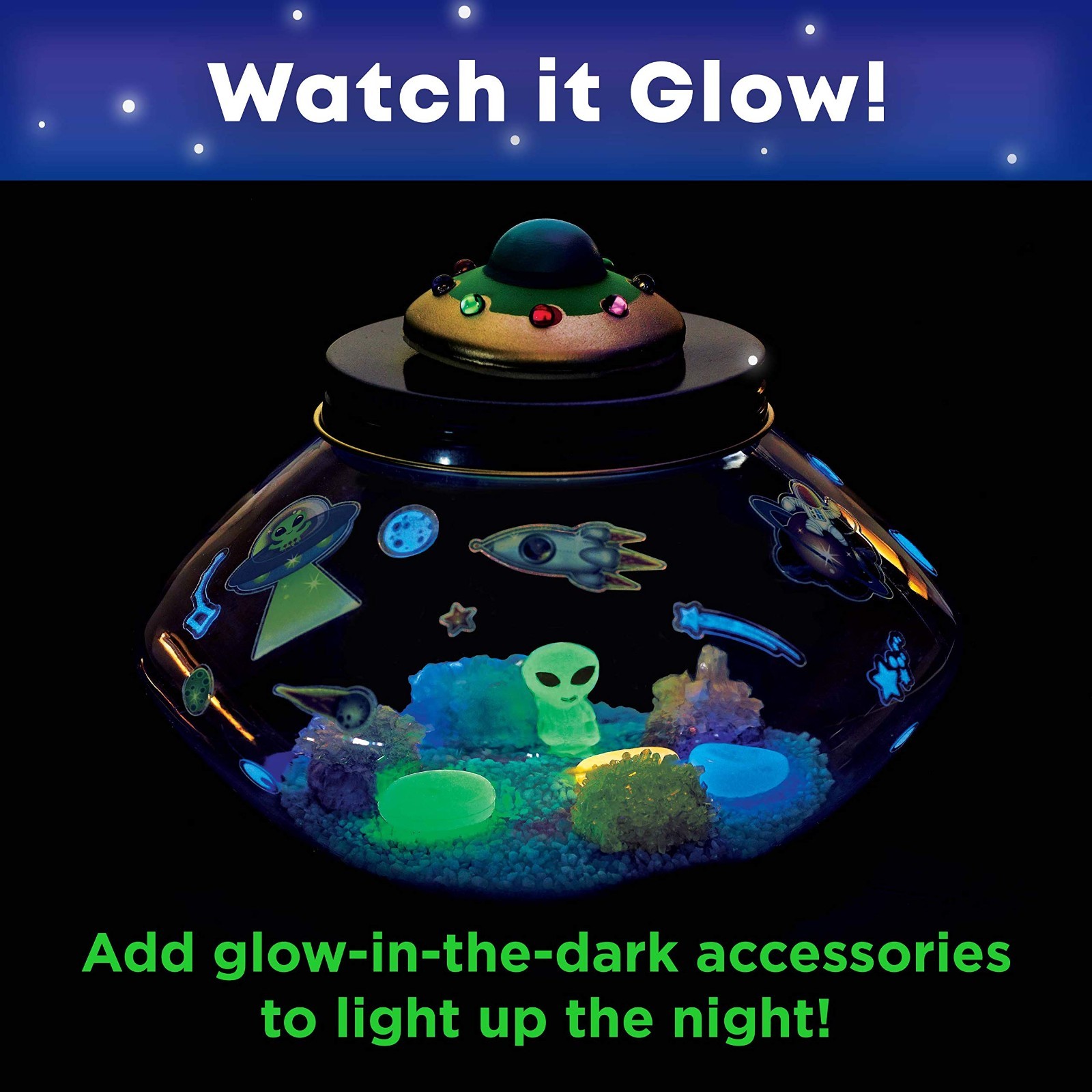 DIY Crystal Space Terrarium Kit – STEM Science Project for Kids 6+ – Fun Crystal