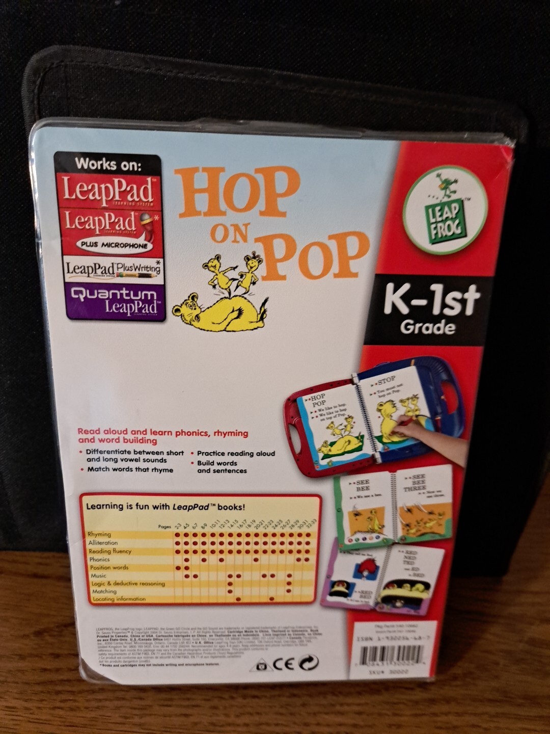 LeapFrog LeapPad Reading, Writing K – 1st Grade Set Of 3 Complete Hop On Pop New