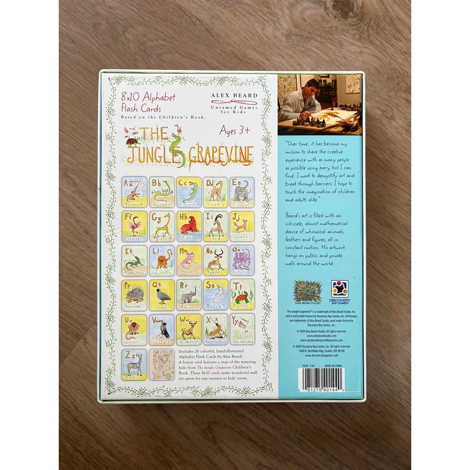 Alex Beard The Jungle Grapevine 8×10 Alphabet Flash Cards Montessori Waldorf 3+