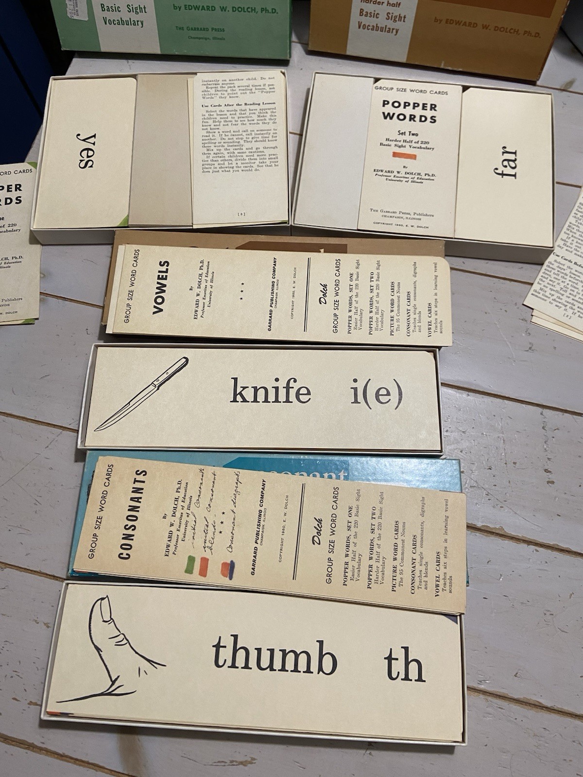 Vintage 1960’s Dolch Homeschool Learning Words Cards – Set Of 4