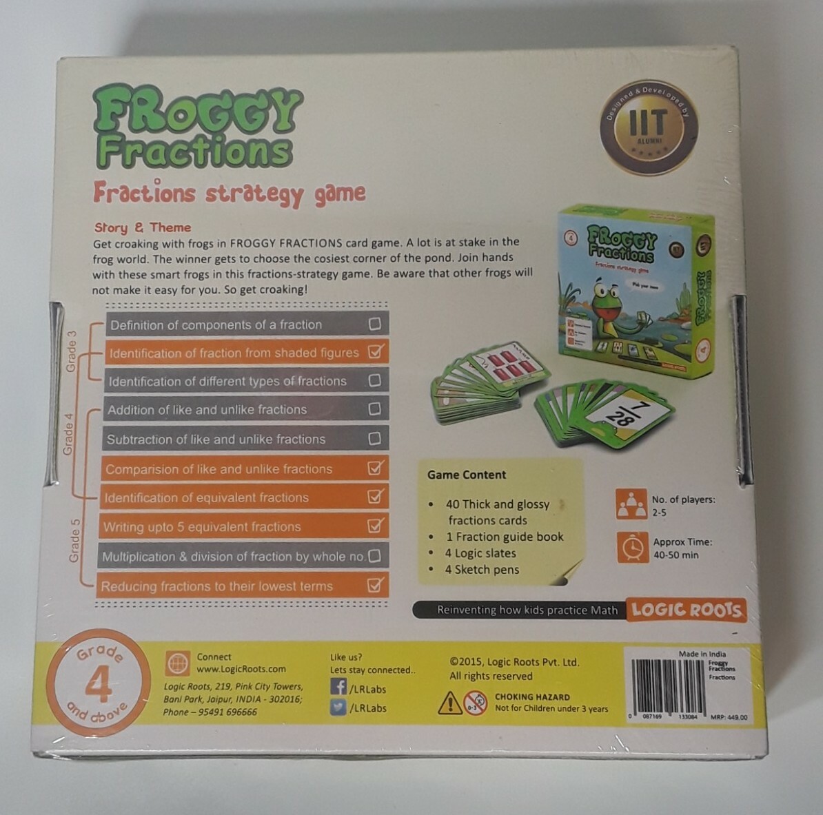 Logic Roots Froggy Fractions Math Games for Fourth (4th) Grade and up,