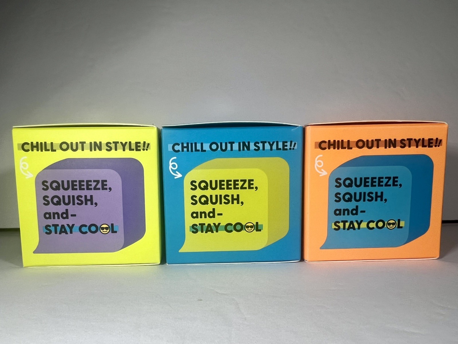 J’adore Cool Cube Squishy Toy Fidget Toy Squeeze Squish and Stay Cool Lot of 3