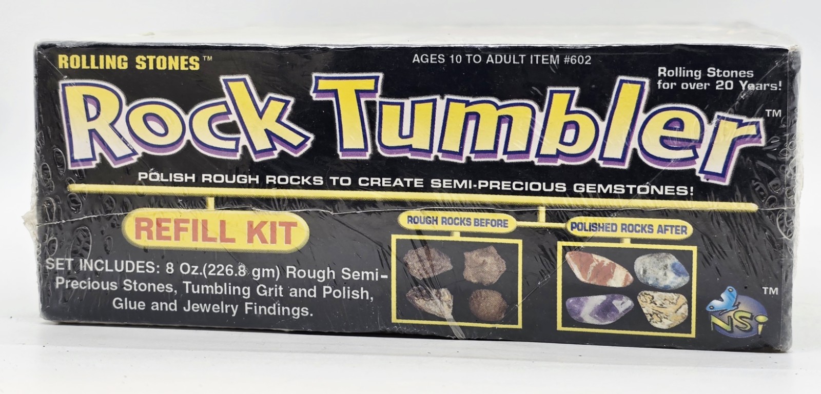 Vintage 1998 Rolling Stones Rock Tumbler Refill Kit No. 602 New Sealed Box NOS