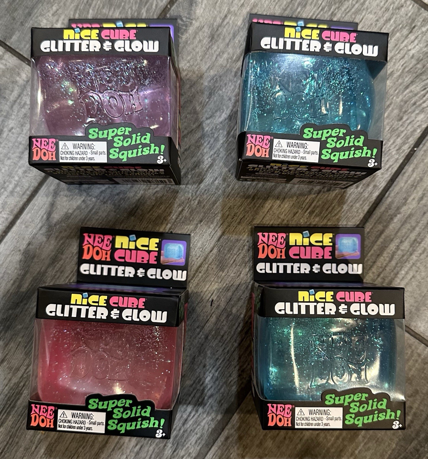 NeeDoh Nice Cube Glitter and Glow, Nee Doh Squishy Ice Cube X 1