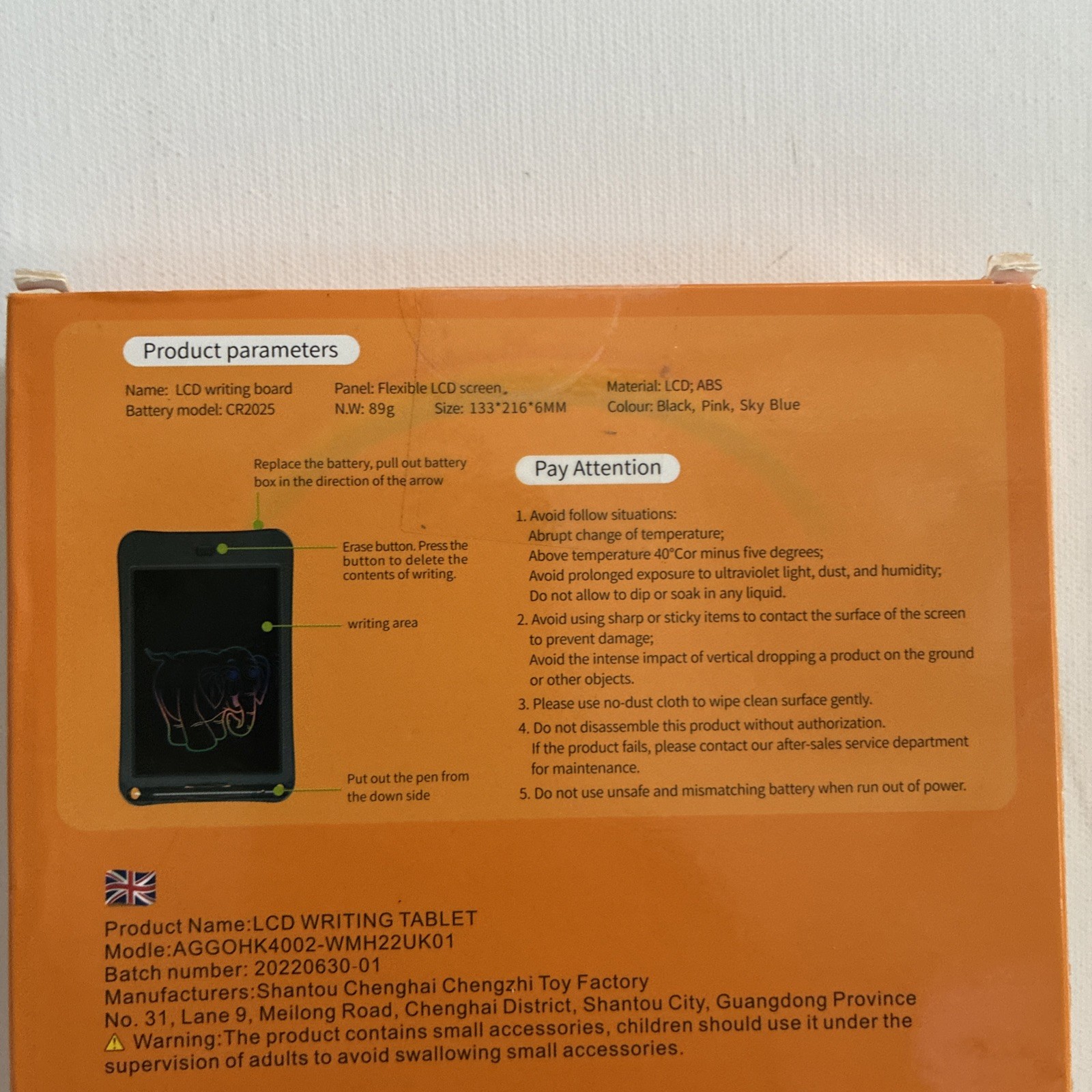 LCD Writing Board Tablet for Kids 9” Inch Ages 3+ Boys Girls New