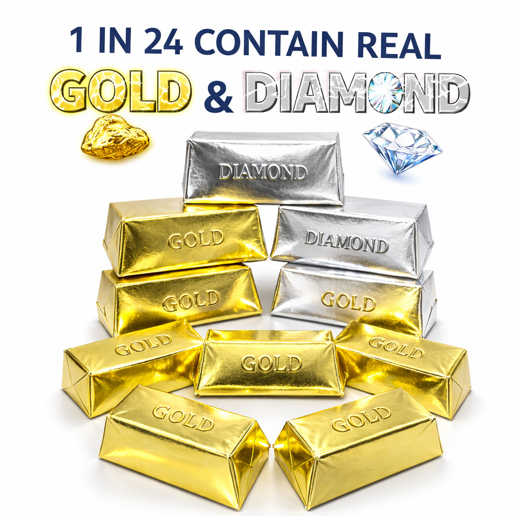 GrinStudio Dig It Gold & Diamond Treasure Bars Lot of 10 Bars 1 in 24 Real