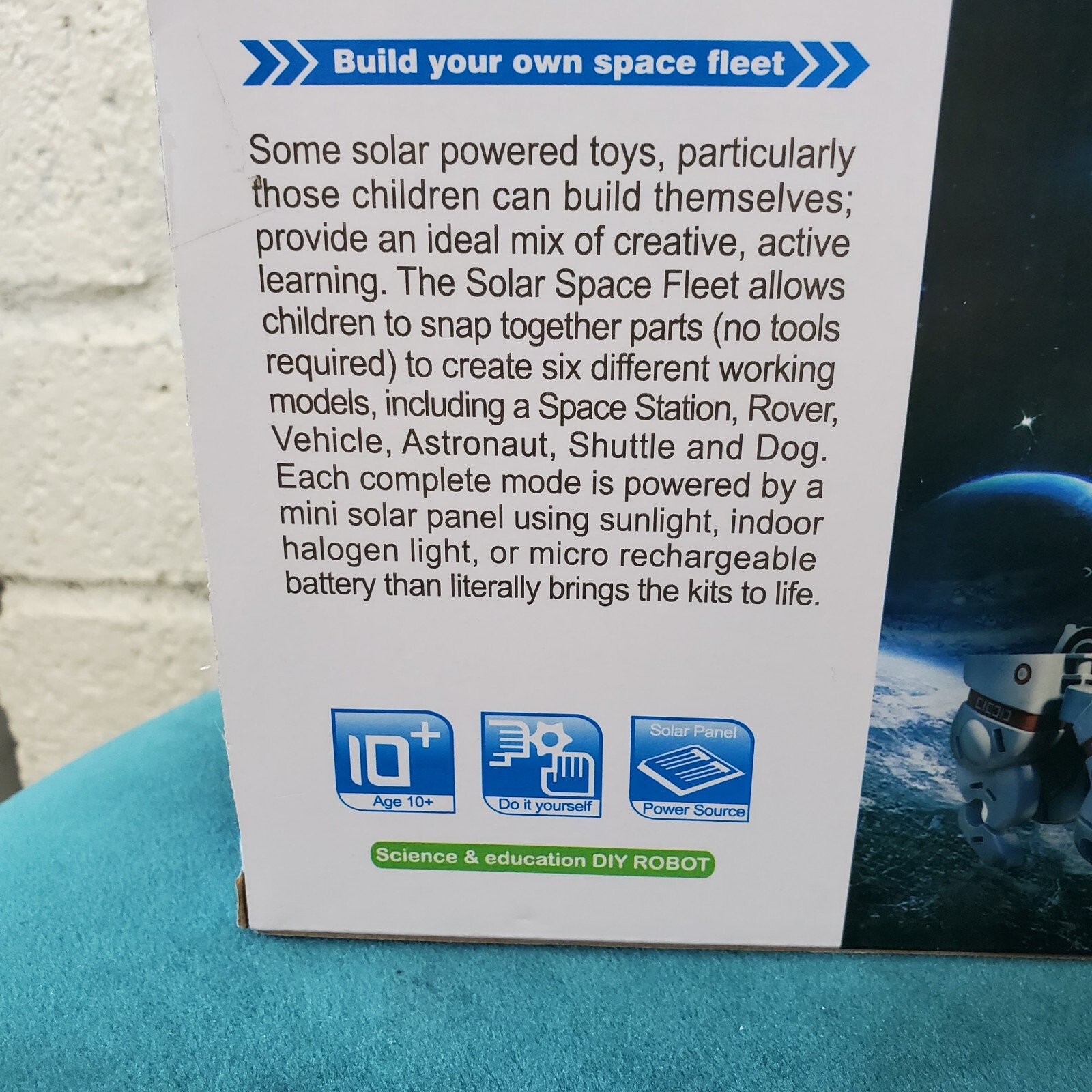 STEM 6 in 1 Solar Rechargeable Space Fleet Robots Learning Kit DIY Science NEW