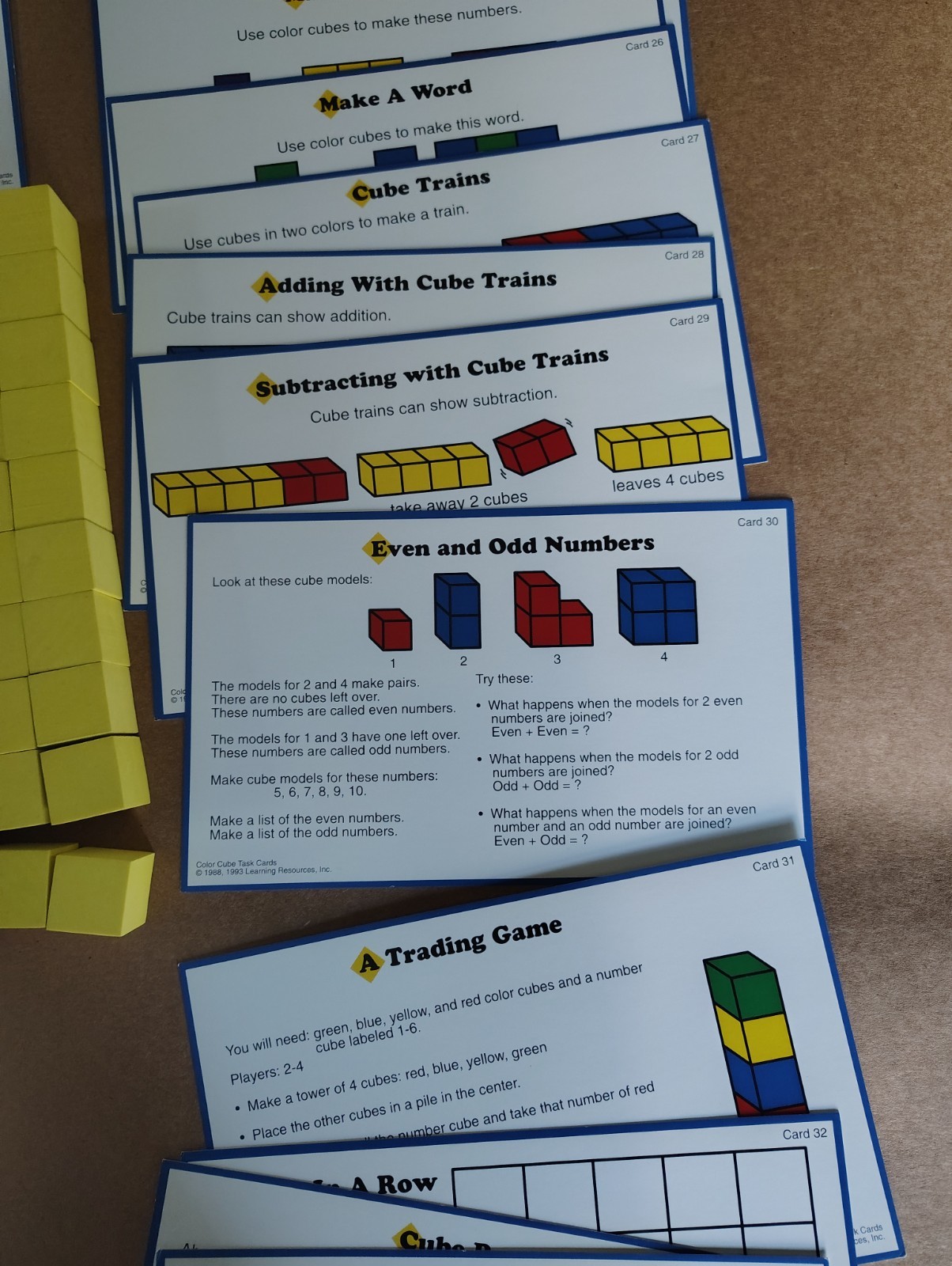 Learning Resources Color Cube Activity Task Cards 102 FOAM Quiet Shape Cubes