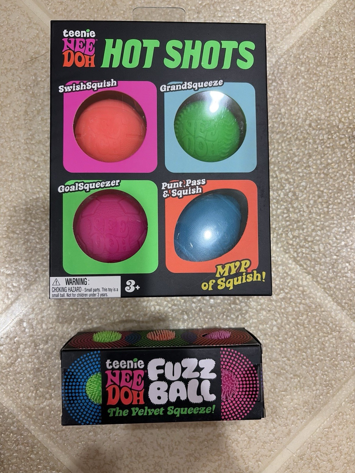 Nee Doh Teenie Hot Shots Squish Toys Set, Multicolor, Ages 3+