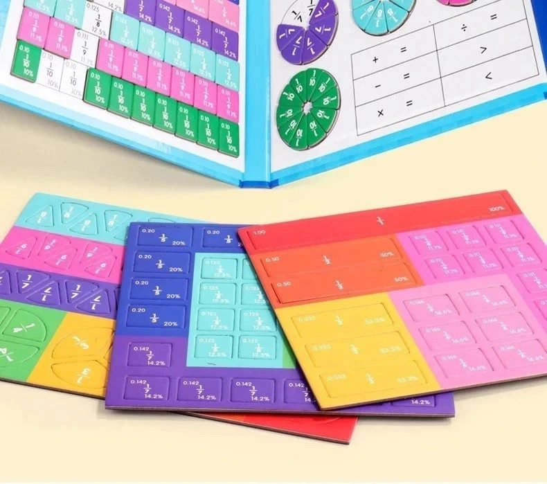 Montessori Magnetic Fraction Educational Puzzle for Children, Math Fraction…