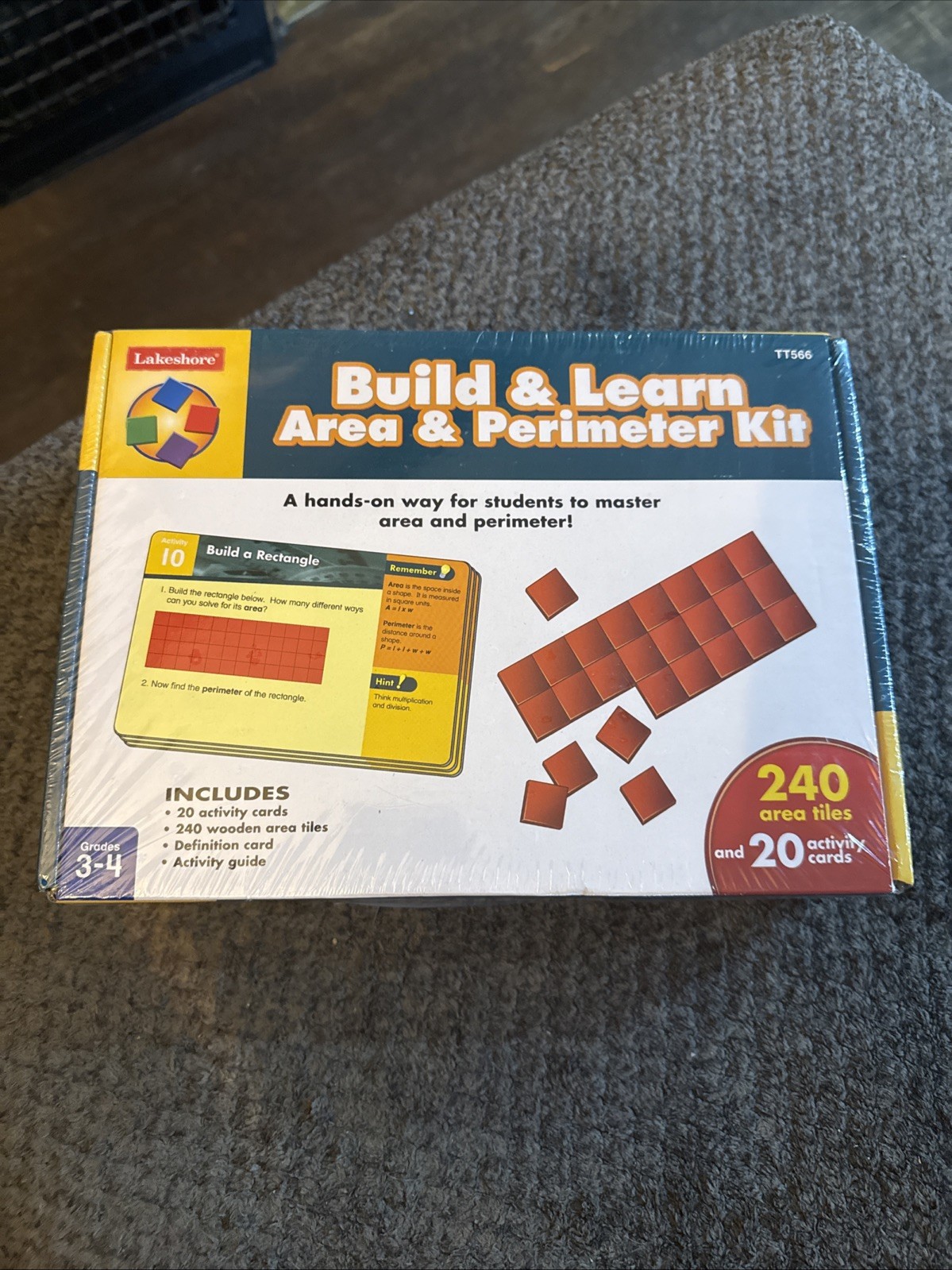 Build And Learn Area And Perimeter Kit Math & Geometry Lakeshore Grades 3-4 NEW