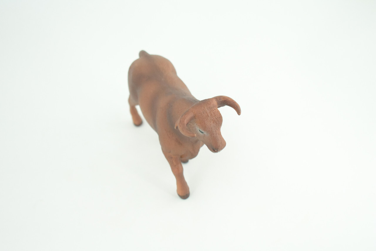 Spanish Fighting Bull Toy, Hand Painted Rubber Cow, 5 1/2 Inches CH936 BB206