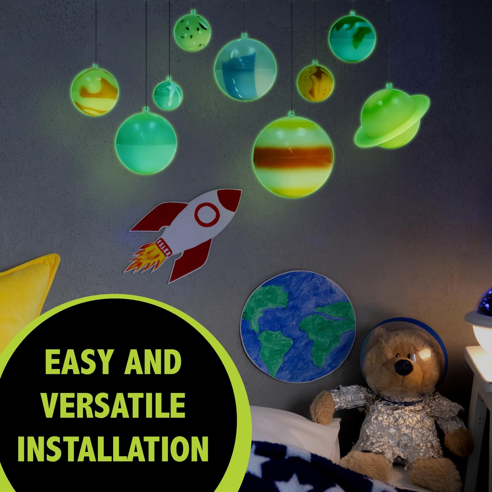 University Games Explorations 3-D Solar System Glow In The Dark Ceiling Hanging