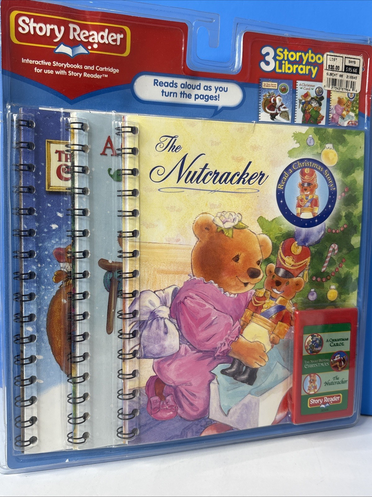 New Vtg Story Reader 3 Storybook Pack Nutcracker Christmas Carol Night Before