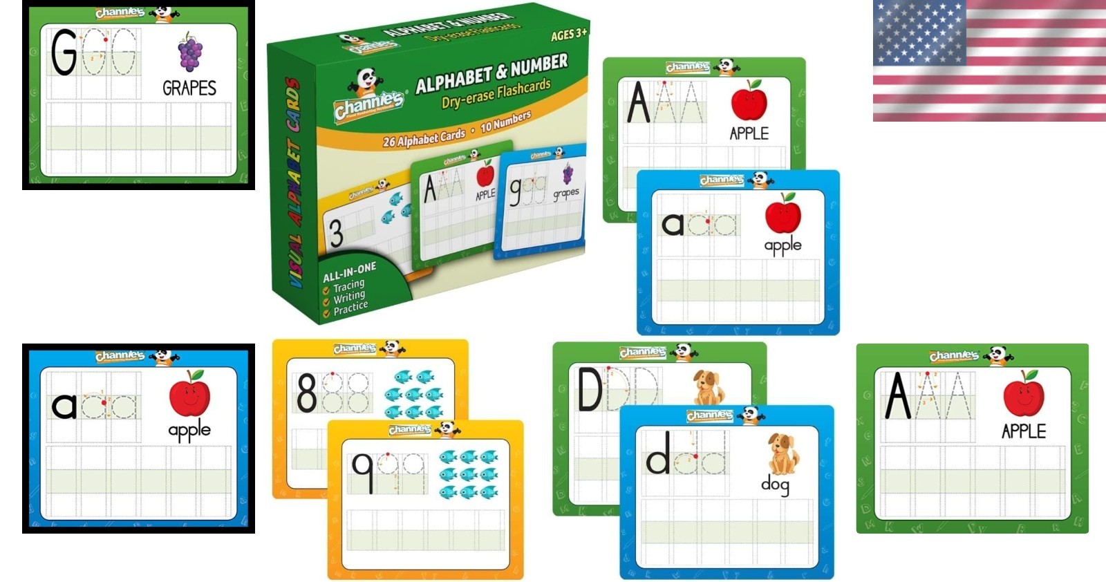 Colorful Dry Erase Flashcards for Early Learners