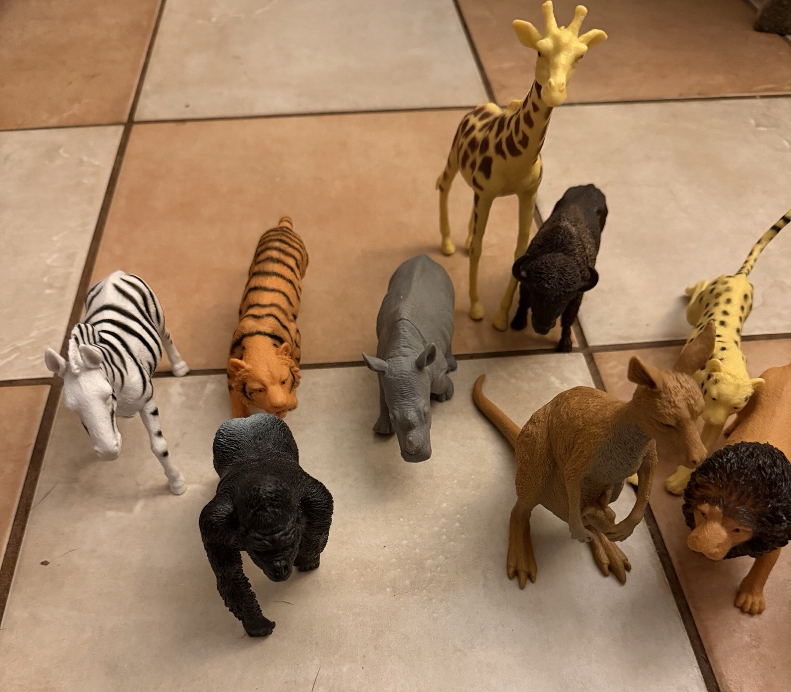 Mixed Lot of 12 Boley Zoo Figure Animal Toys – Giraffe Elephant Panda Zebra Bear