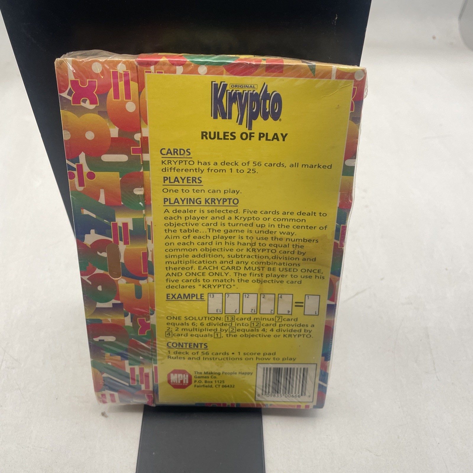 Vintage 1995 MPH Krypto Original Arithmetic Family Educational Card Game NIB