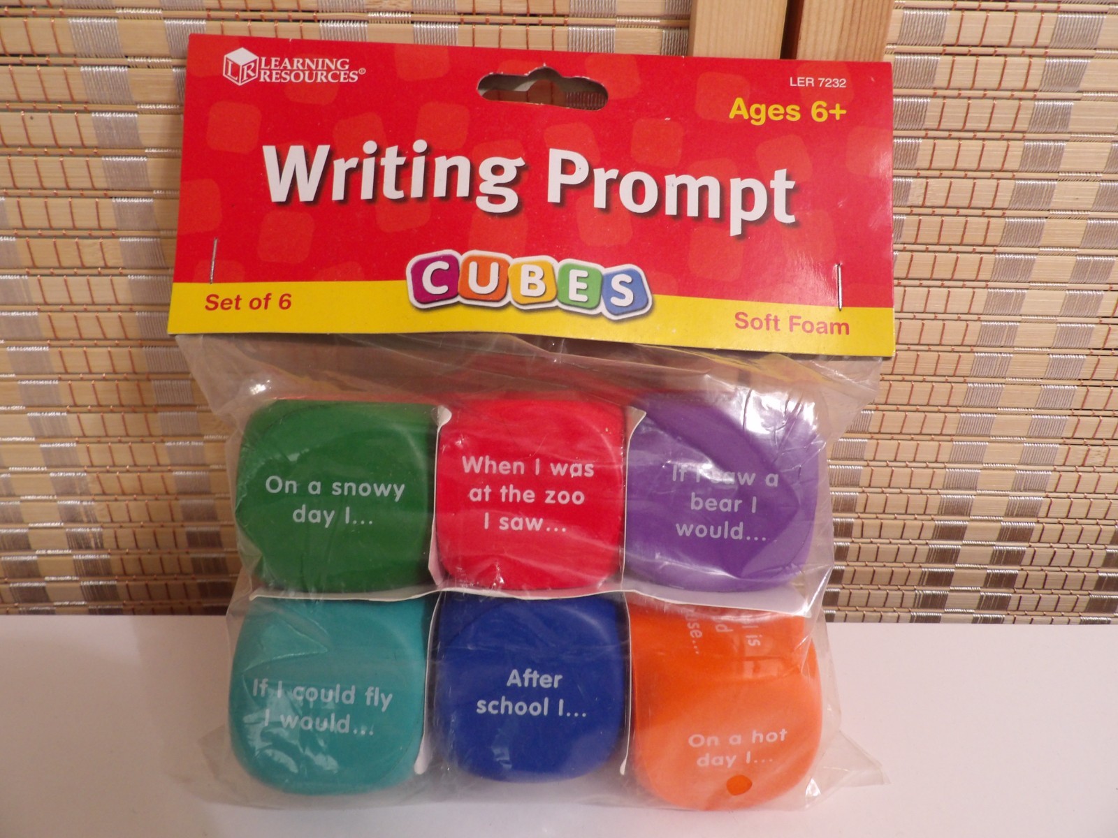 Learning Resources Writing Prompt Cubes Set of 6 Soft Foam