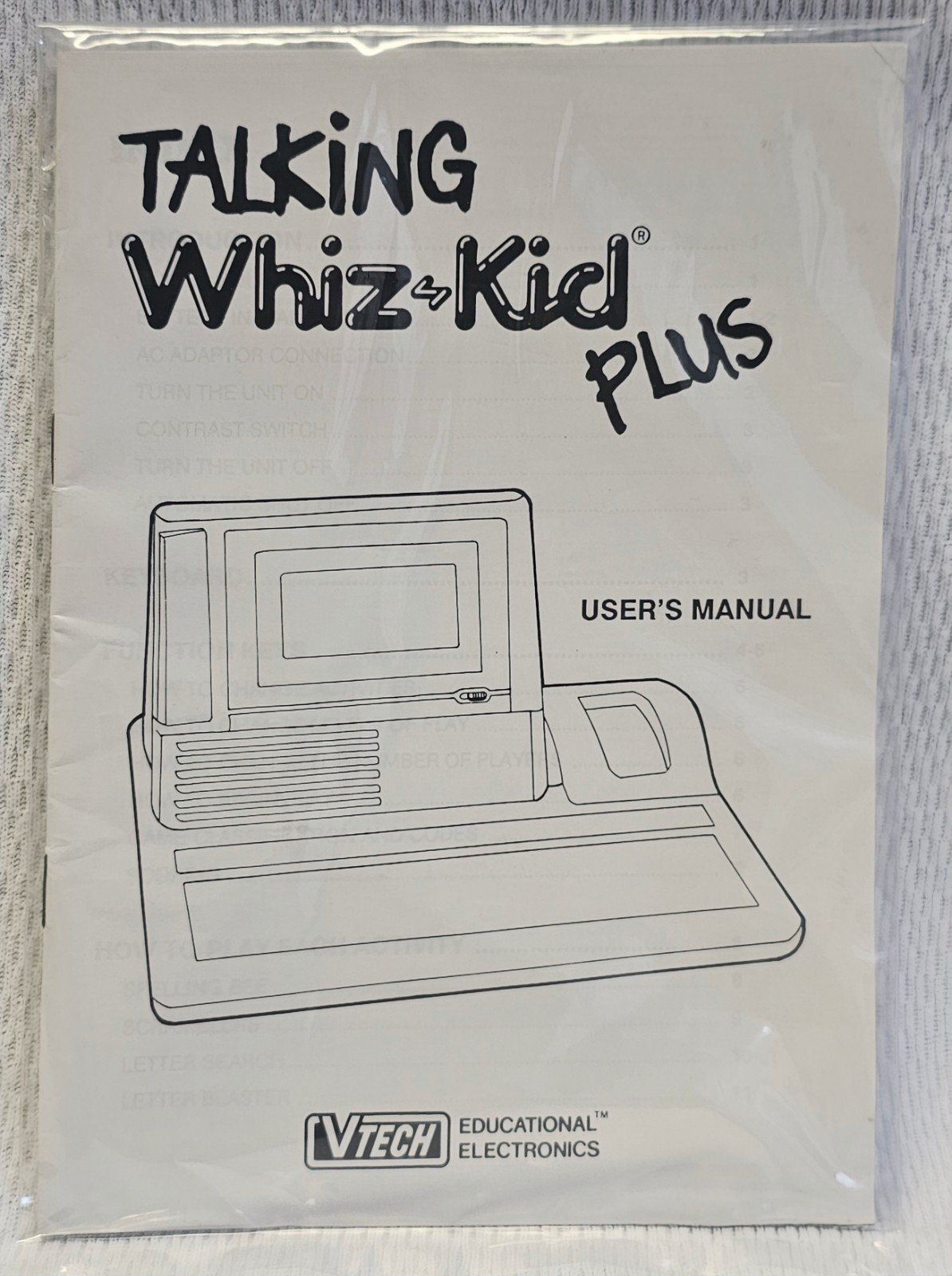 VTECH Talking Whiz Kid Plus Learning Computer Paperwork Manual Instruction Sheet
