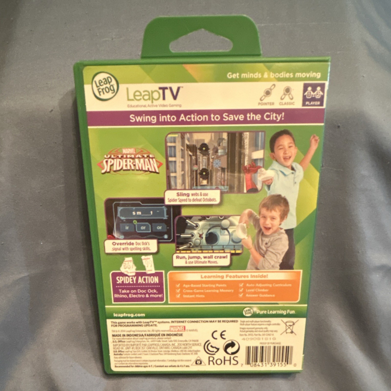 LeapFrog LeapTV Marvel Ultimate Spider-Man Reading Game Cartridge 4-7 Years