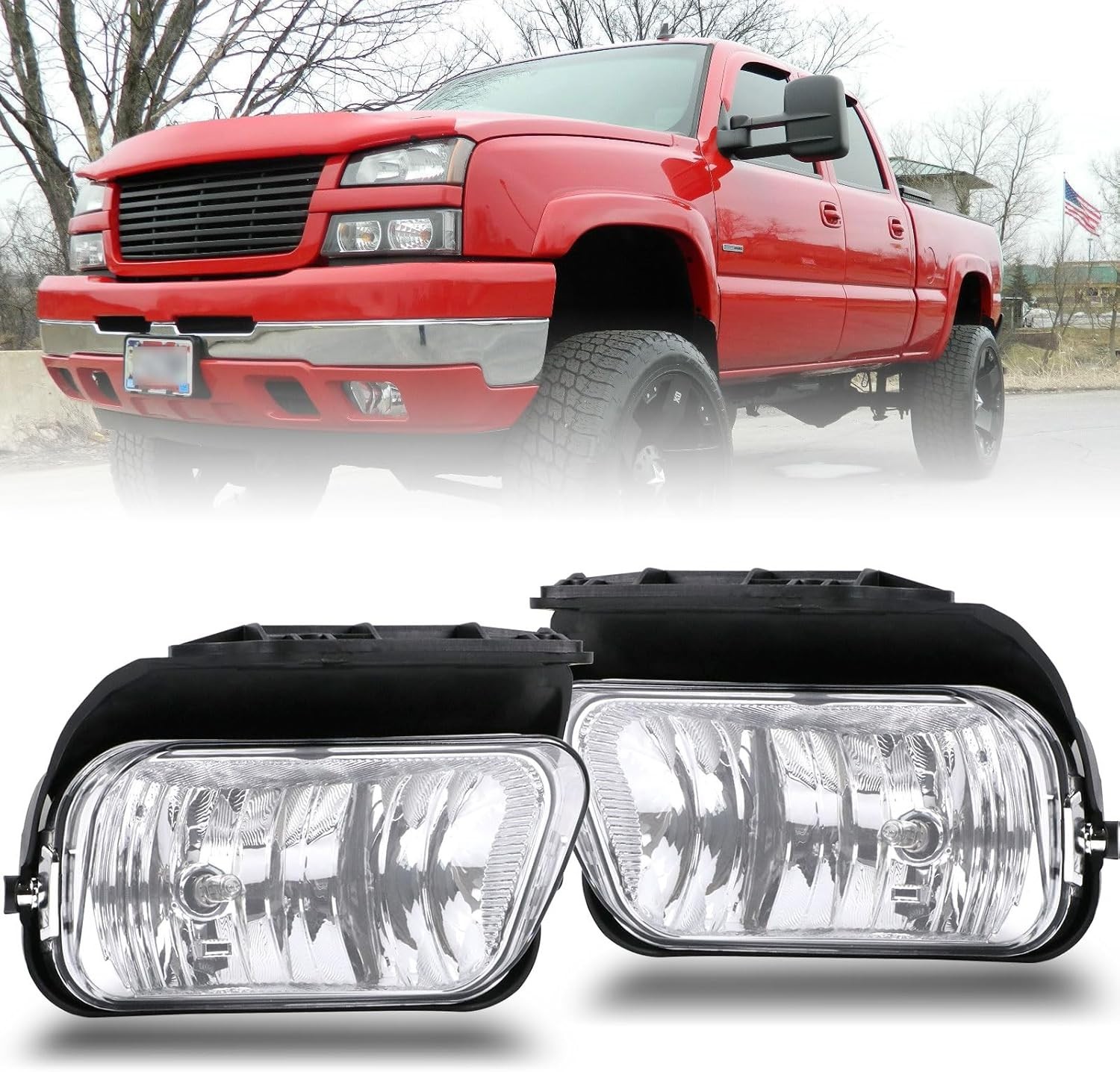 Fog Lights Compatible With 2003-2006 Chevy Silverado 1500 2500 3500 1500HD 2500H