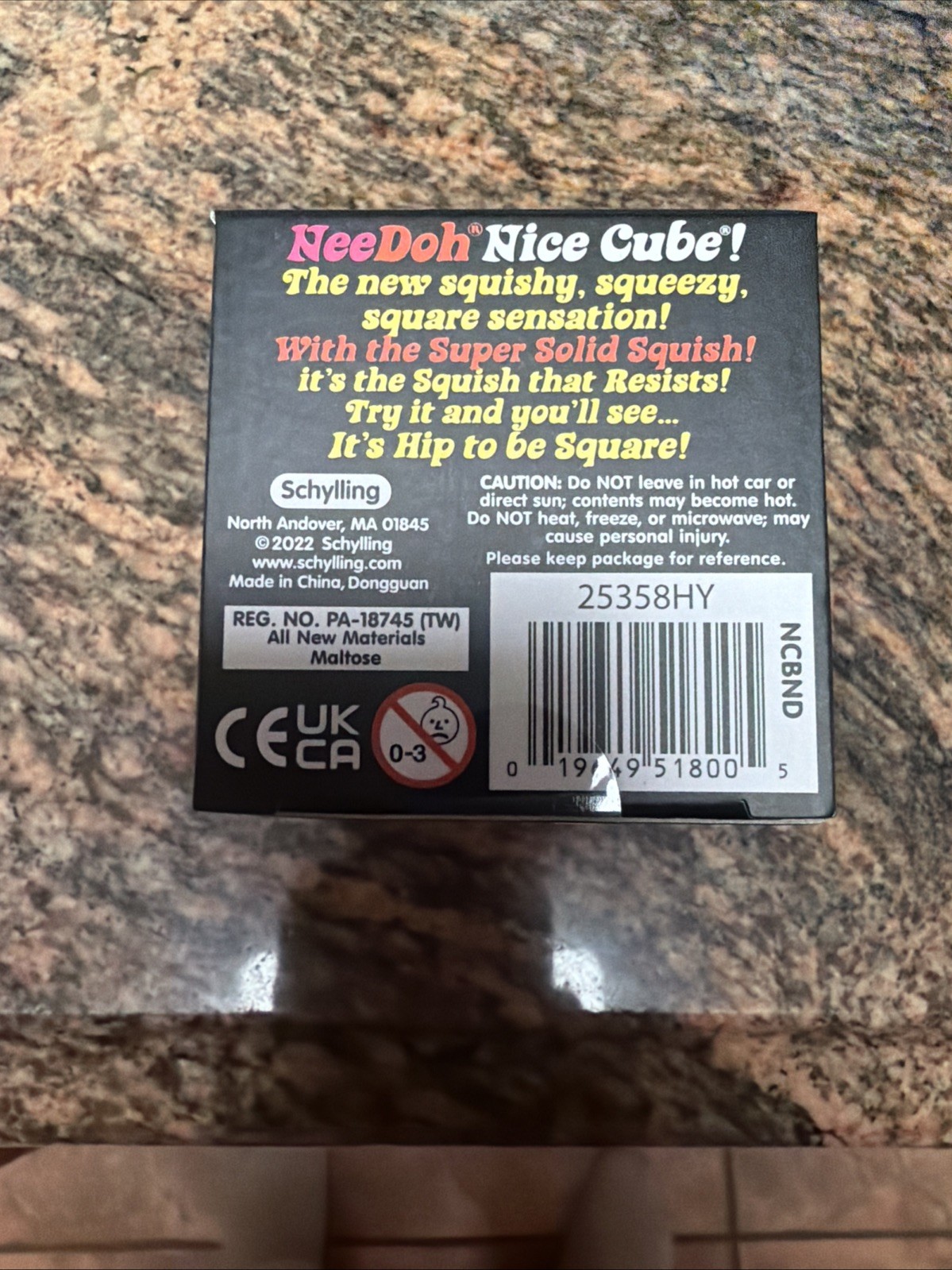Nee Doh Nice Cube Blue Ice Super Solid Squish Authentic NEW