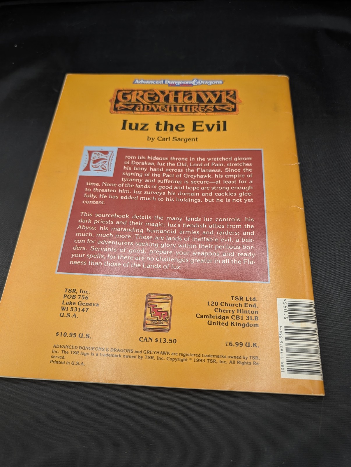 WGR5 Iuz the Evil AD&D Greyhawk 1993 TSR 9399 Sourcebook NO MAP Played