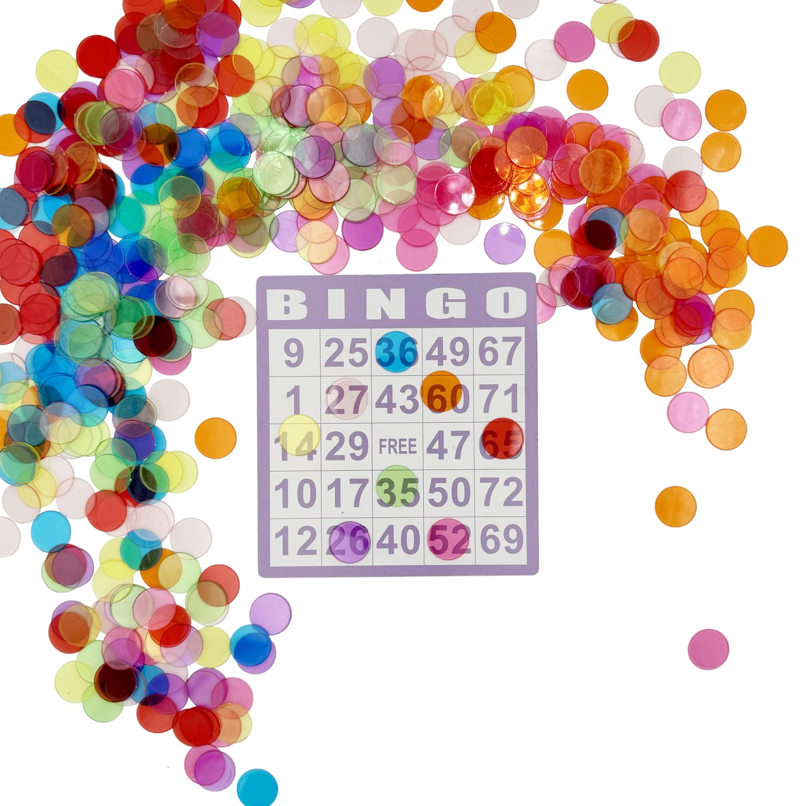 SUTIMSHE 500 Pcs of 3/4 inch Transparent 8 Color Clear Bingo Counting Chips P…