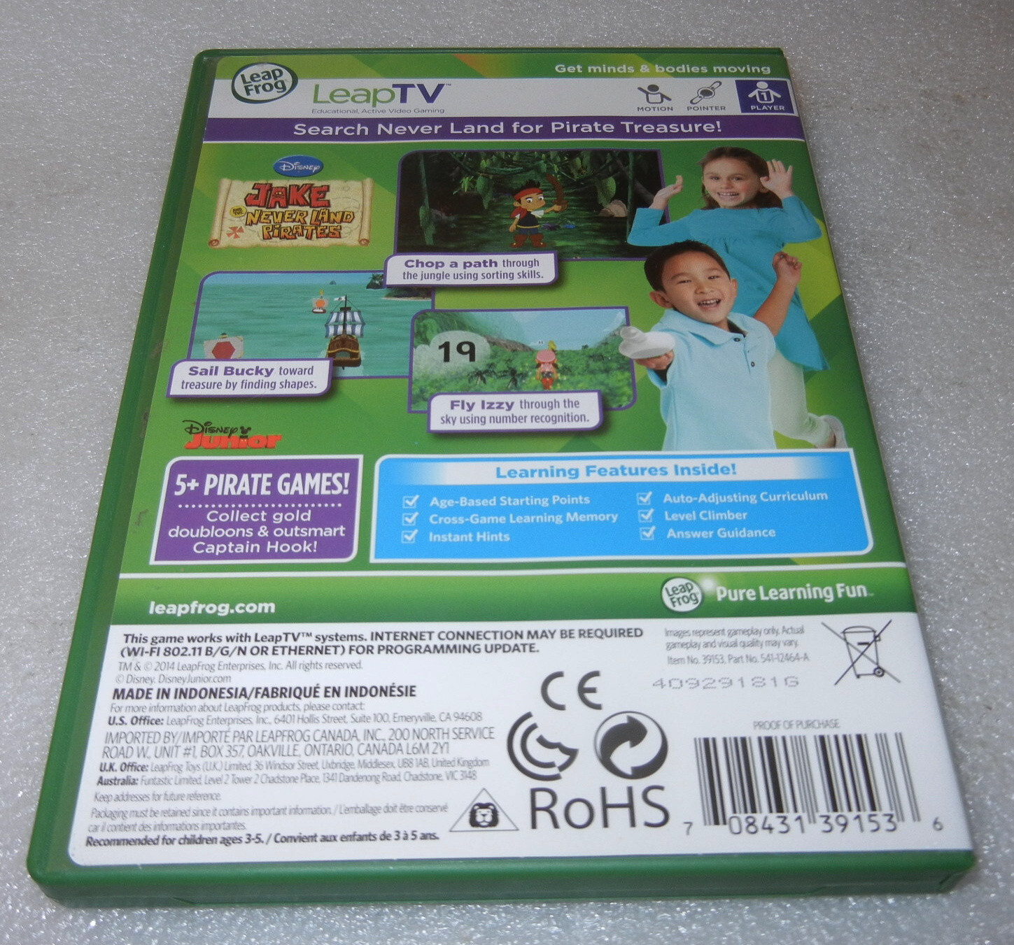 LeapFrog LeapTV Games: Jake and the Never-land Pirates & Paw Patrol – GUC