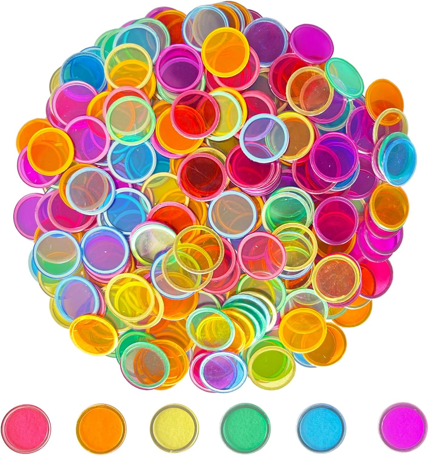 Magnetic Bingo Chips Counters – 300 Pieces Transparent Counting Game Chips – Cle