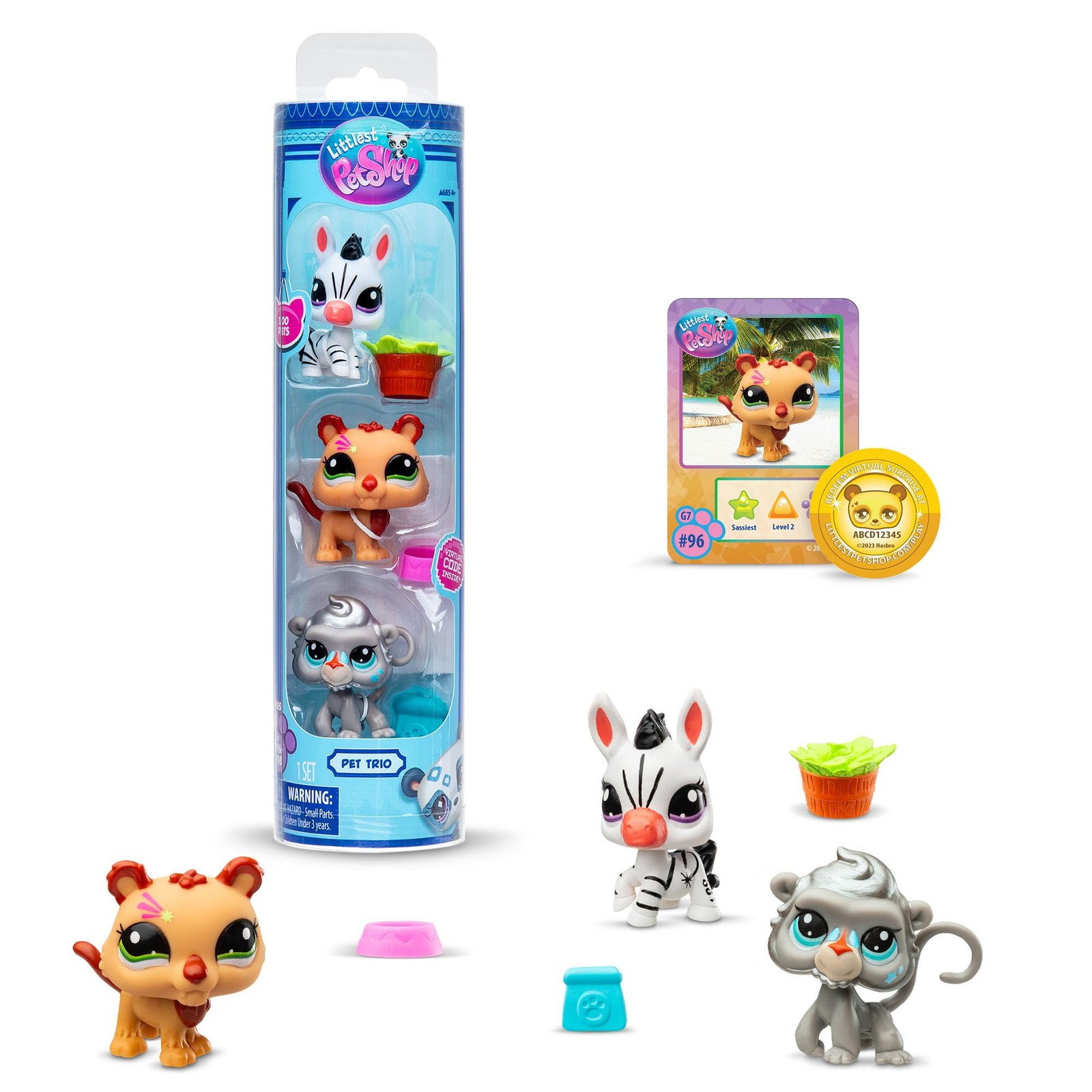 BANDAI Pack 3 Zoo Pets BF00597 Set of 3 Pets, Accessory, Collector’s Card and…