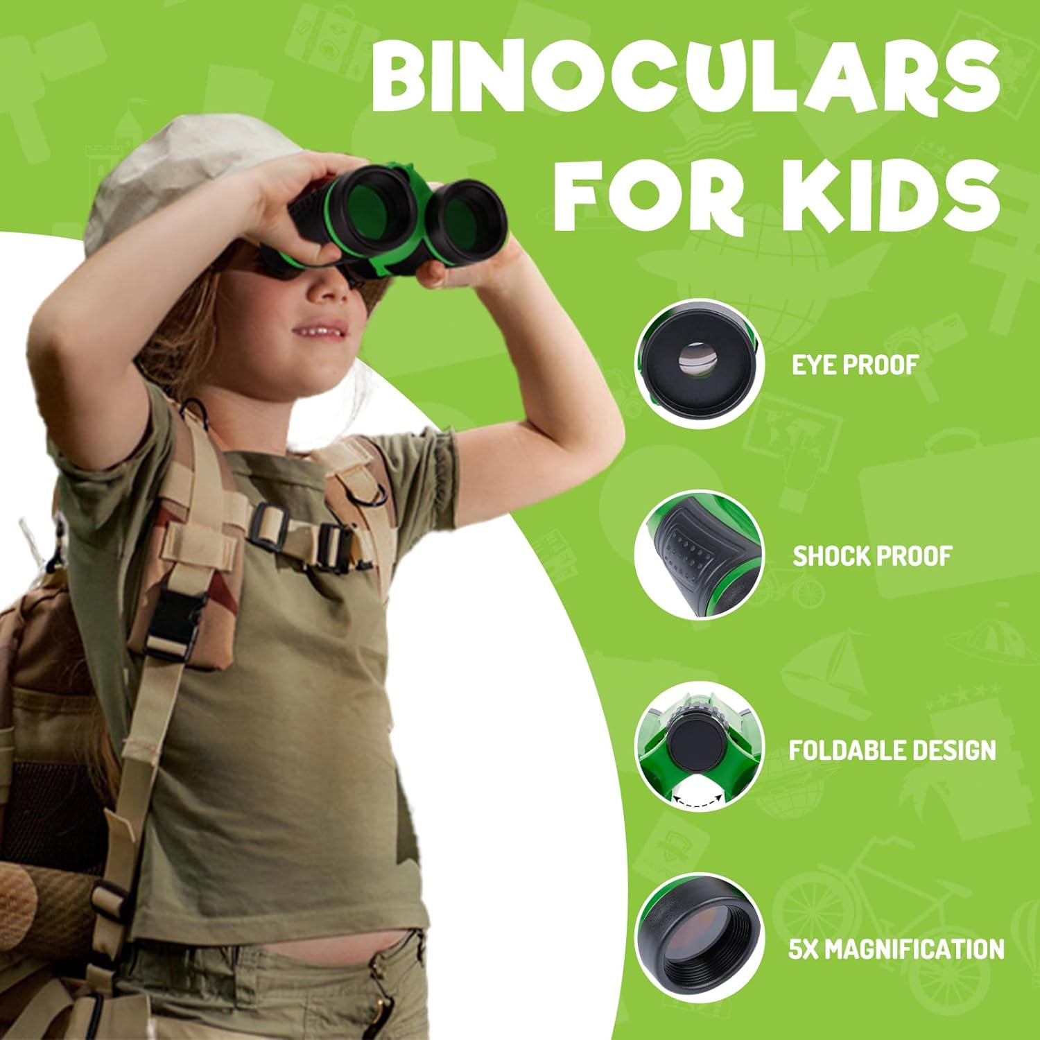 Kids Explorer Kit & Bug Catching Kit, 16 Pcs Outdoor Exploration Safari Kit for