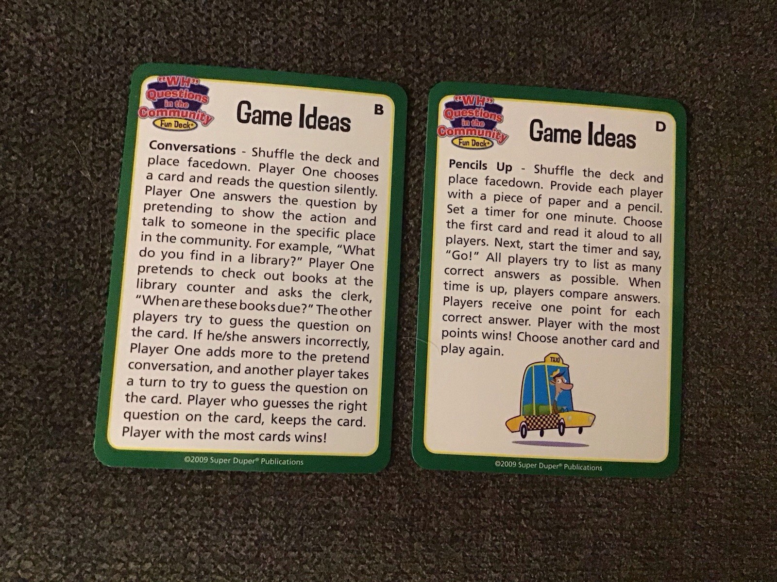 Super Duper Publications WH Questions Community Fun Deck 56 Cards Social Skills