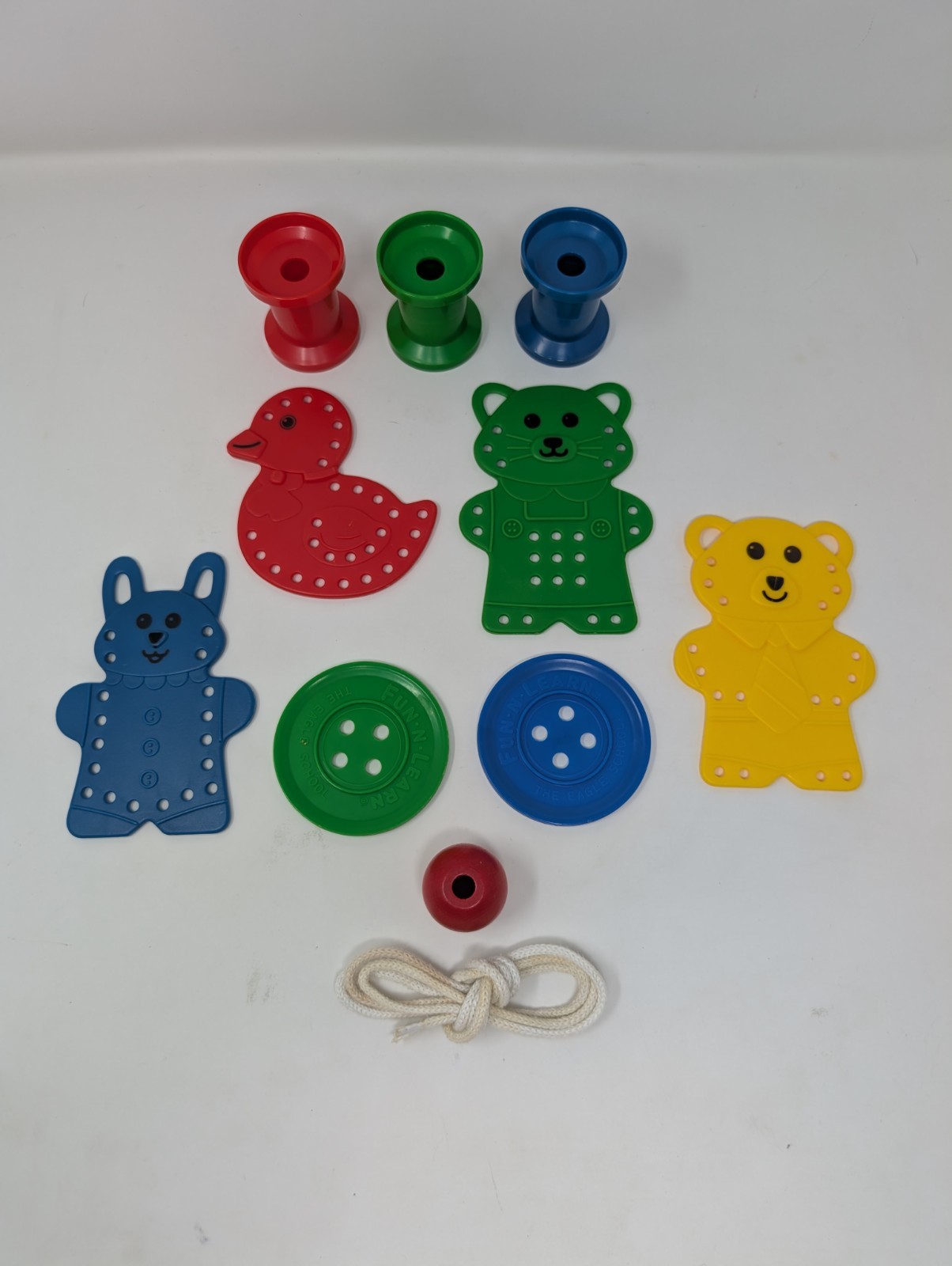 Vintage 1993 The Eagle School Fun and Learn Troll Lacing and Threading Pieces