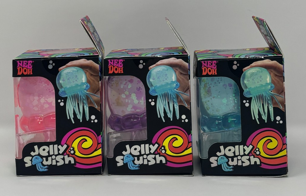 (SET OF 3) NeeDoh JELLY SQUISH Jellyfish Stress Squishy Toy Nee Doh AUTHENTIC