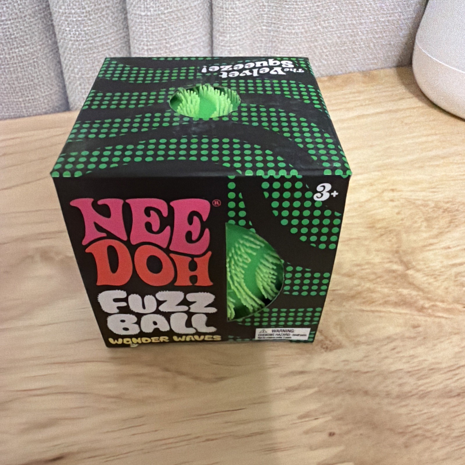 NeeDoh Fuzz Ball Sensory Squeeze Fidget Stress Toy Schylling 3+ NEW Green