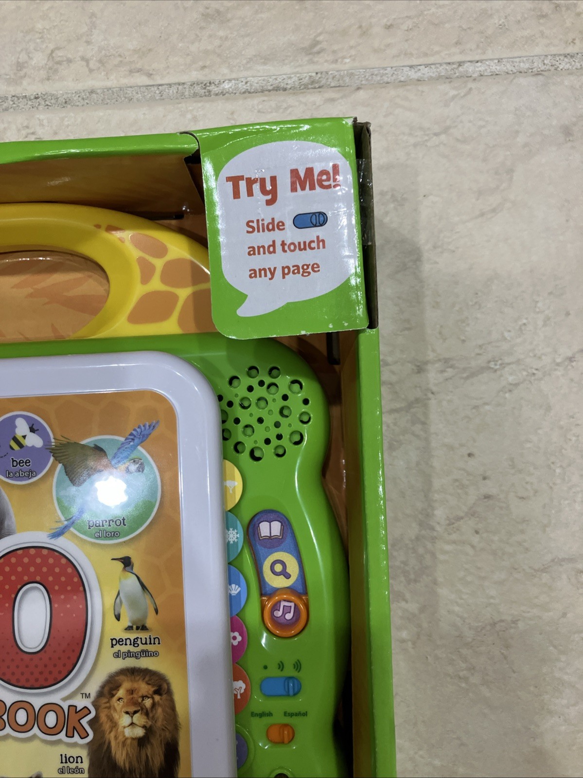 Leap Frog 100 Animals Book Model 6095 Bilingual Learning Book 18+ Months