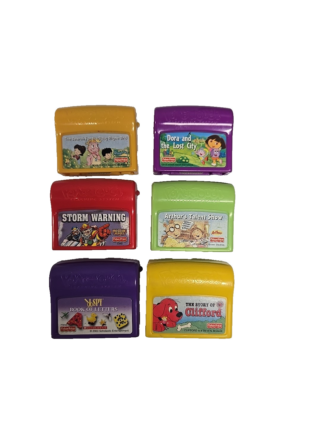 Fisher Price Vintage 2003 Power Touch Learning System 6 Games Bundle Untested