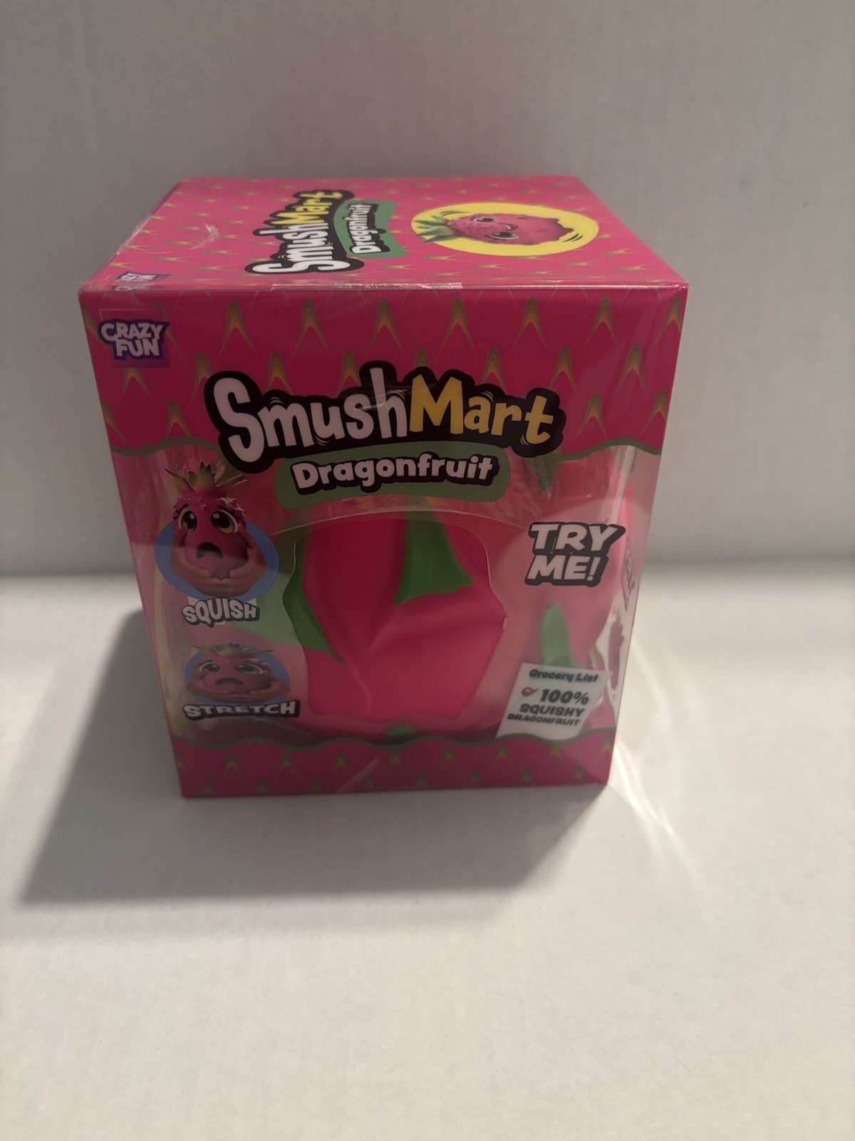 RMS SmushMart Dragonfruit Squishy Tactile Squeeze Toy, Pink/Green