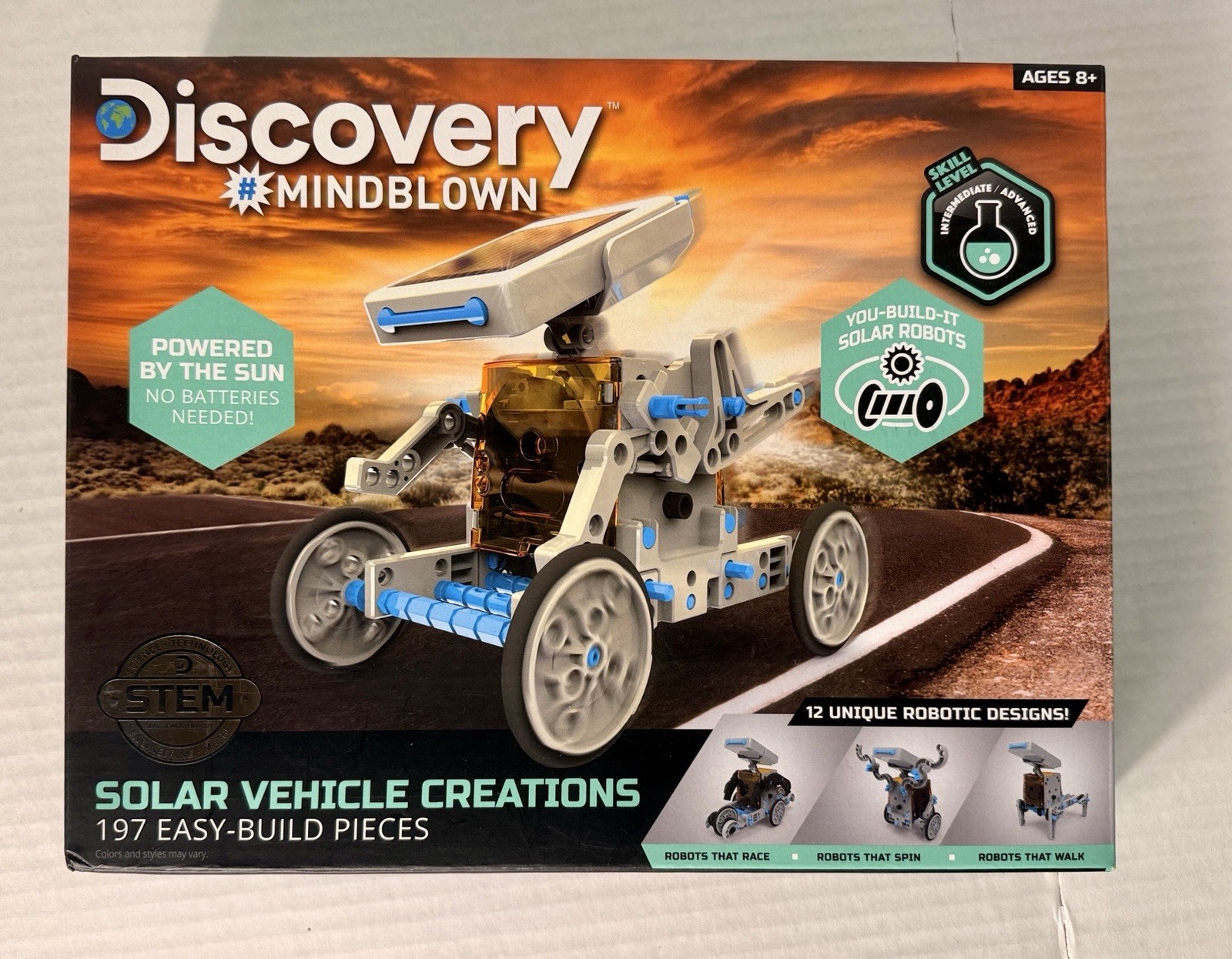 Discovery Mindblown Solar Vehicle Creations Kit STEM 12 Designs 197pc New 8+
