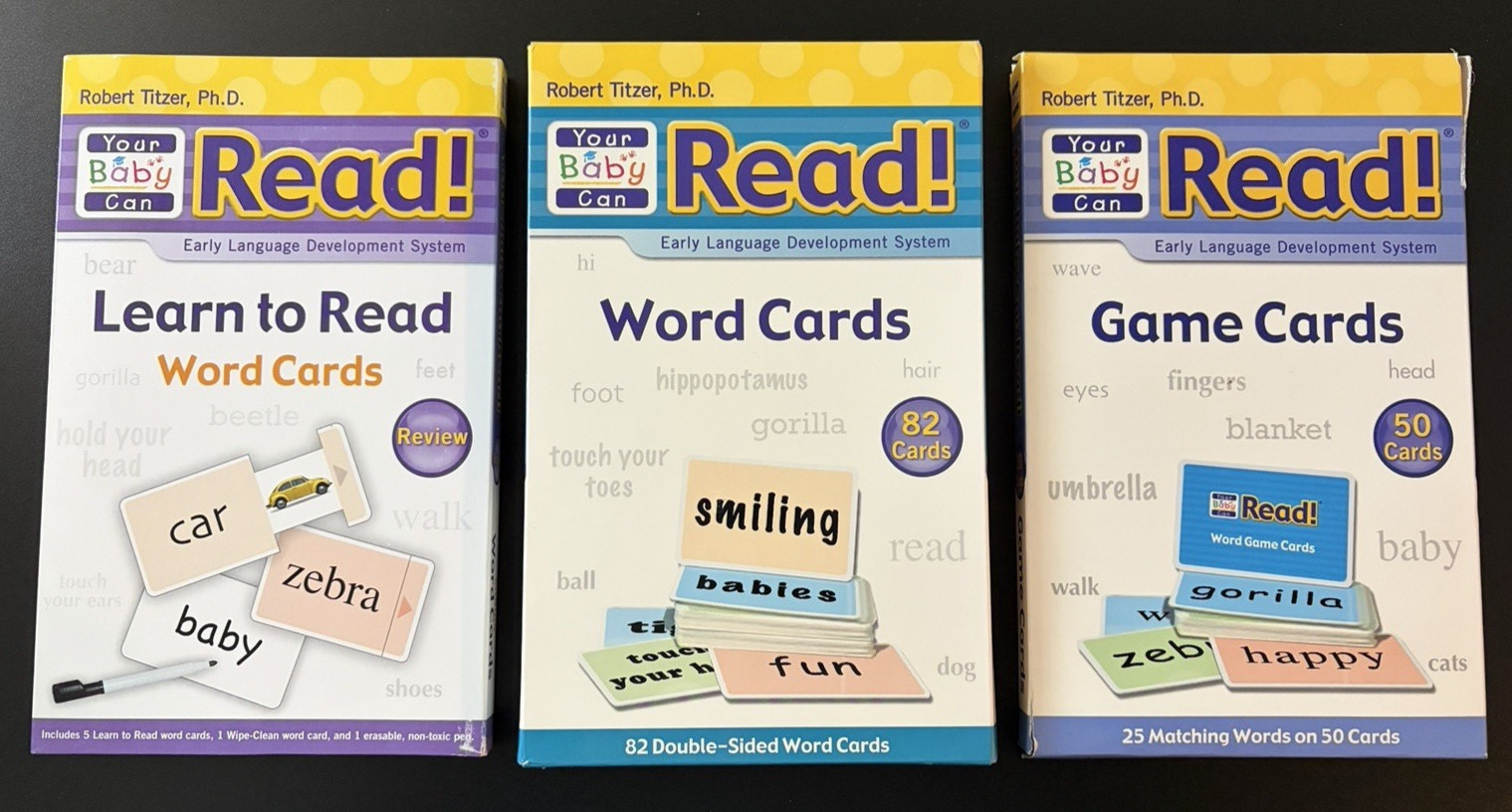 ROBERT TITZER PHD YOUR BABY CAN READ EARLY LANGUAGE DEVELOPMENT LOT CARDS BOOKS