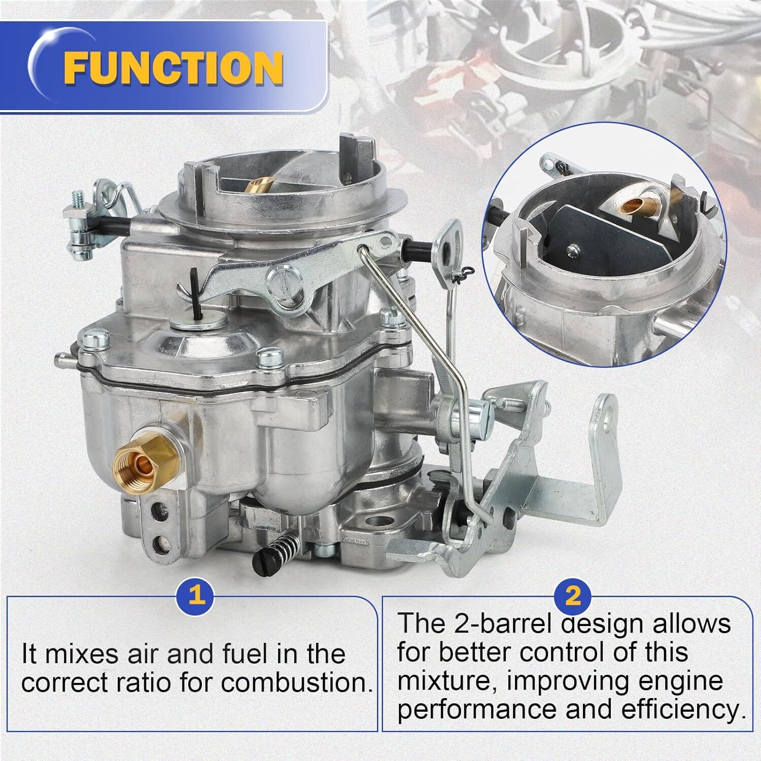 2 Barrel Carburetor with Gaskets for Plymouth models & 1966-1973 Dodge Chrysler